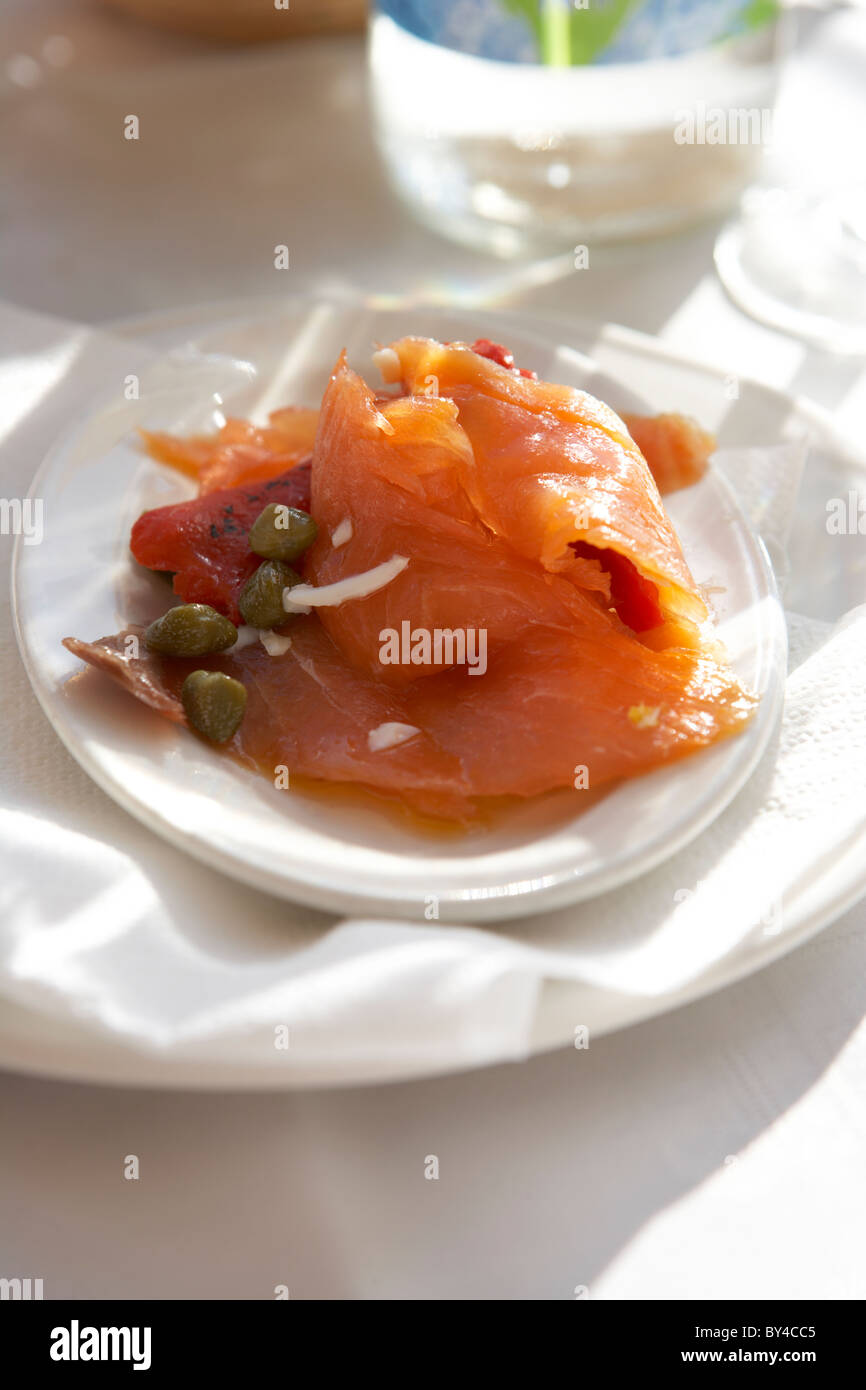 Smoked Salmon and Capers Stock Photo Alamy