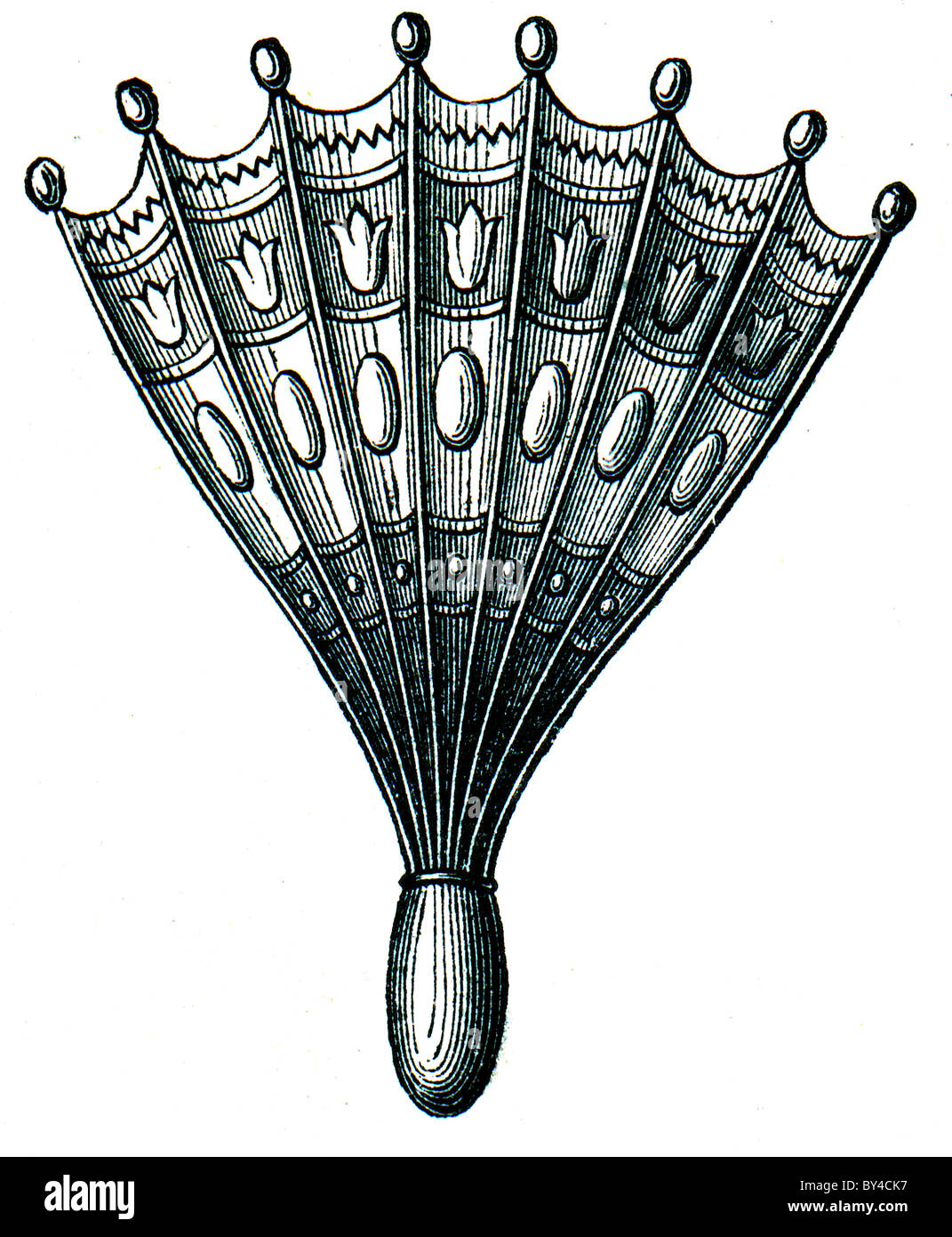 Italian folding fan 16 century Stock Photo