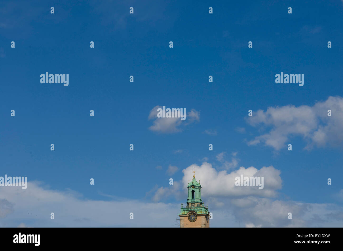 Top of church and sky, Stockholm, Sweden Stock Photo