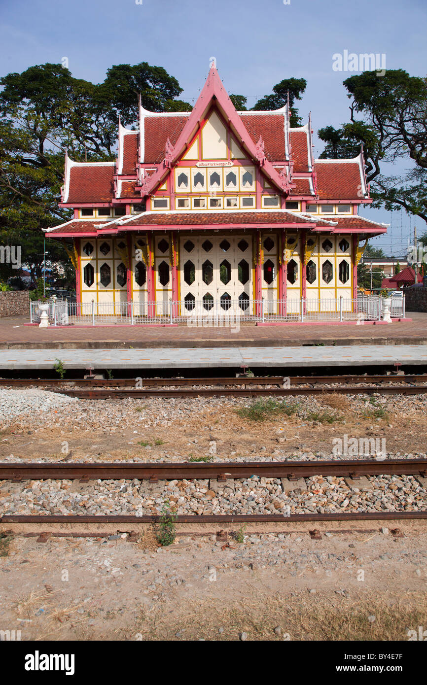 Royal Waiting Room at Train Station in Hua Hin Thailand Stock Photo