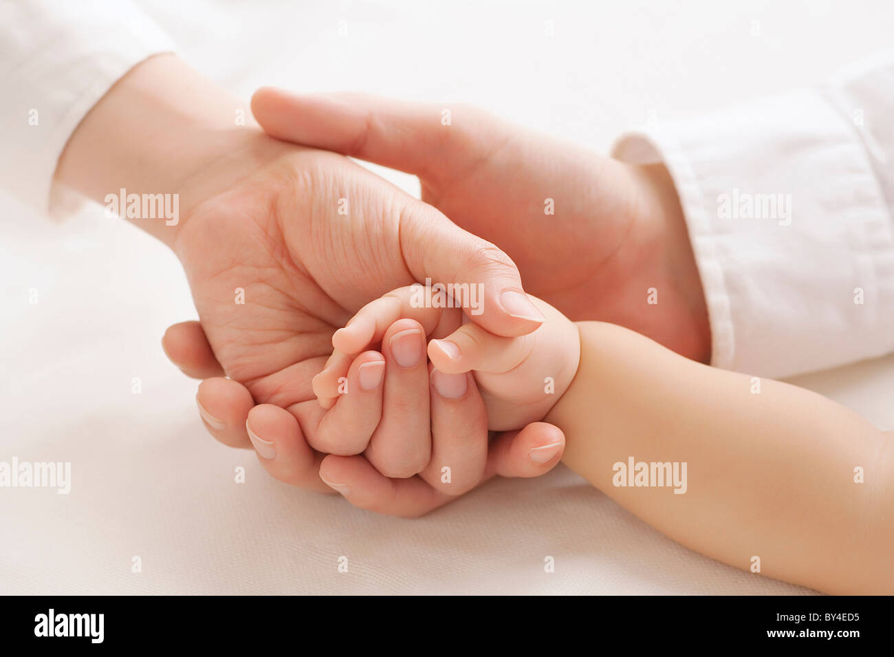 Family holding each other's hands Stock Photo