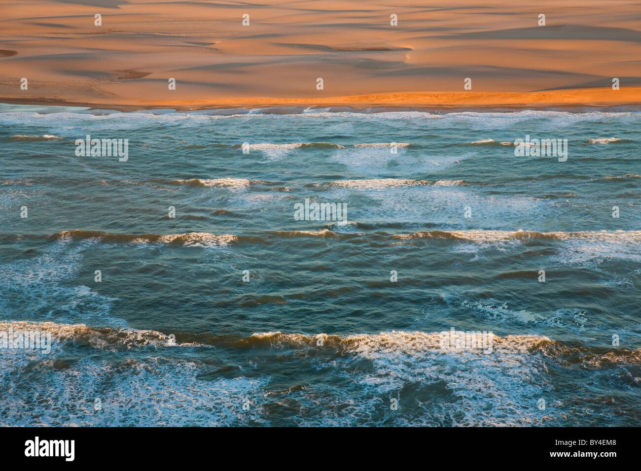 Sea & desert, Namib Desert, Namibia, aerial view Stock Photo