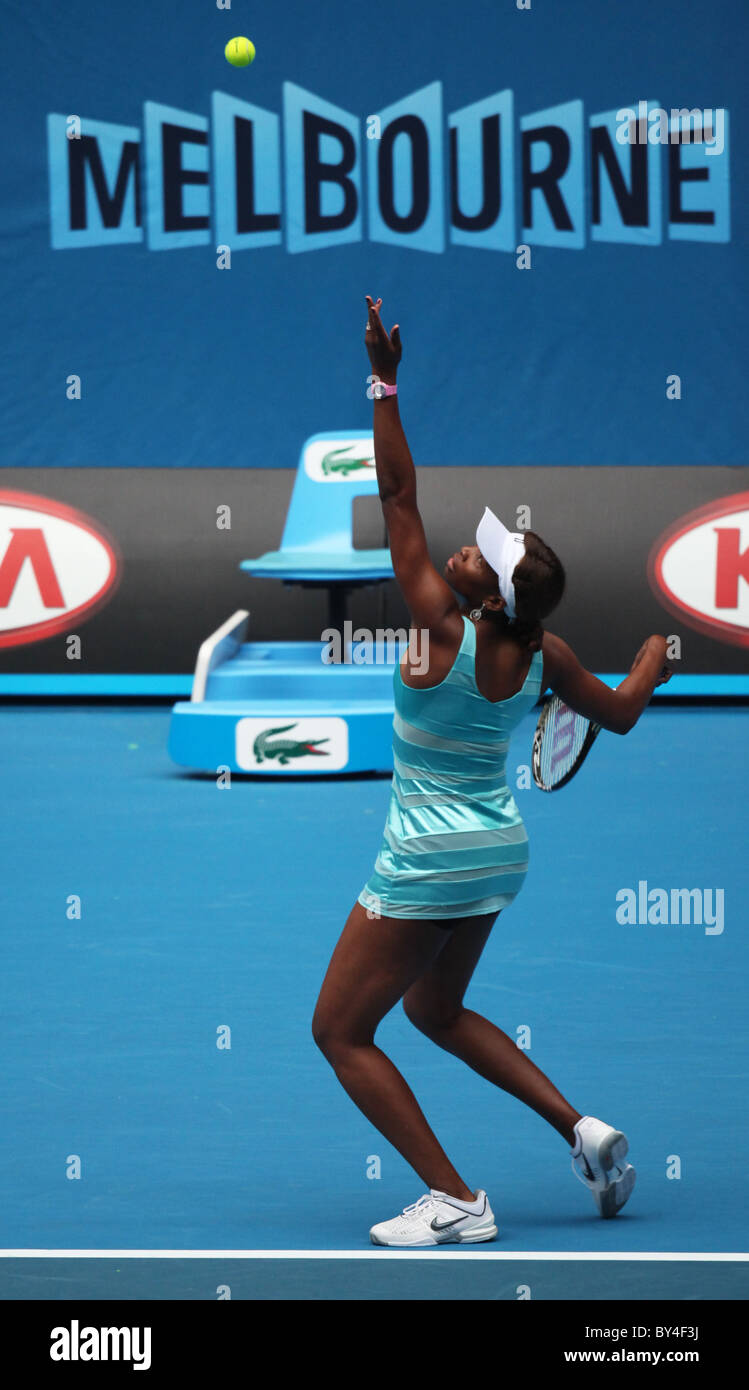 Venus Williams at the Australian Open Tennis, Melbourne, Australia on Monday January 17, 2011. Stock Photo