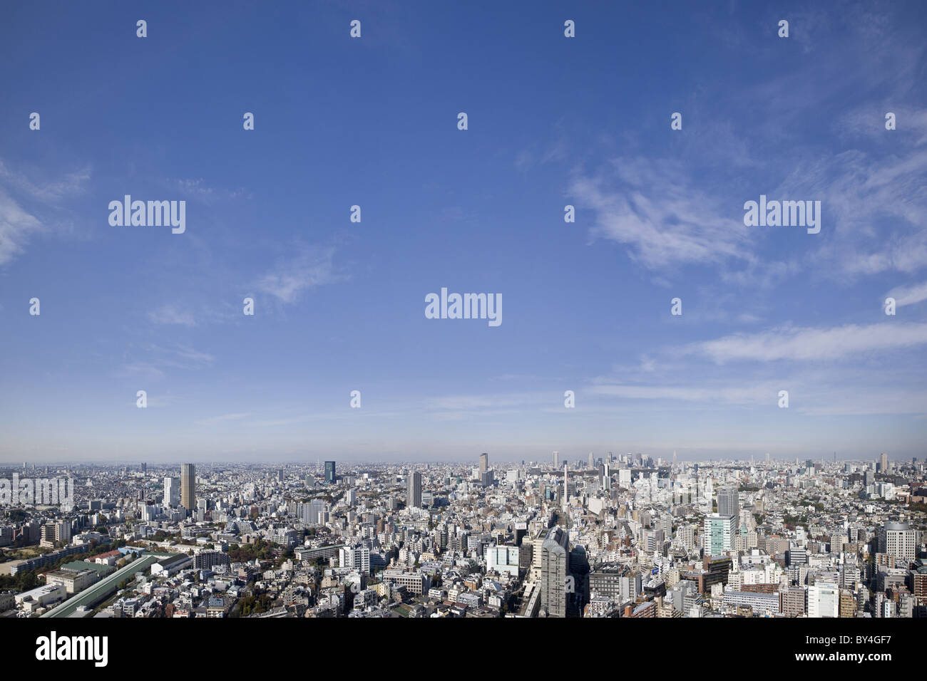 Shibuya and Tokyo Skyline Stock Photo