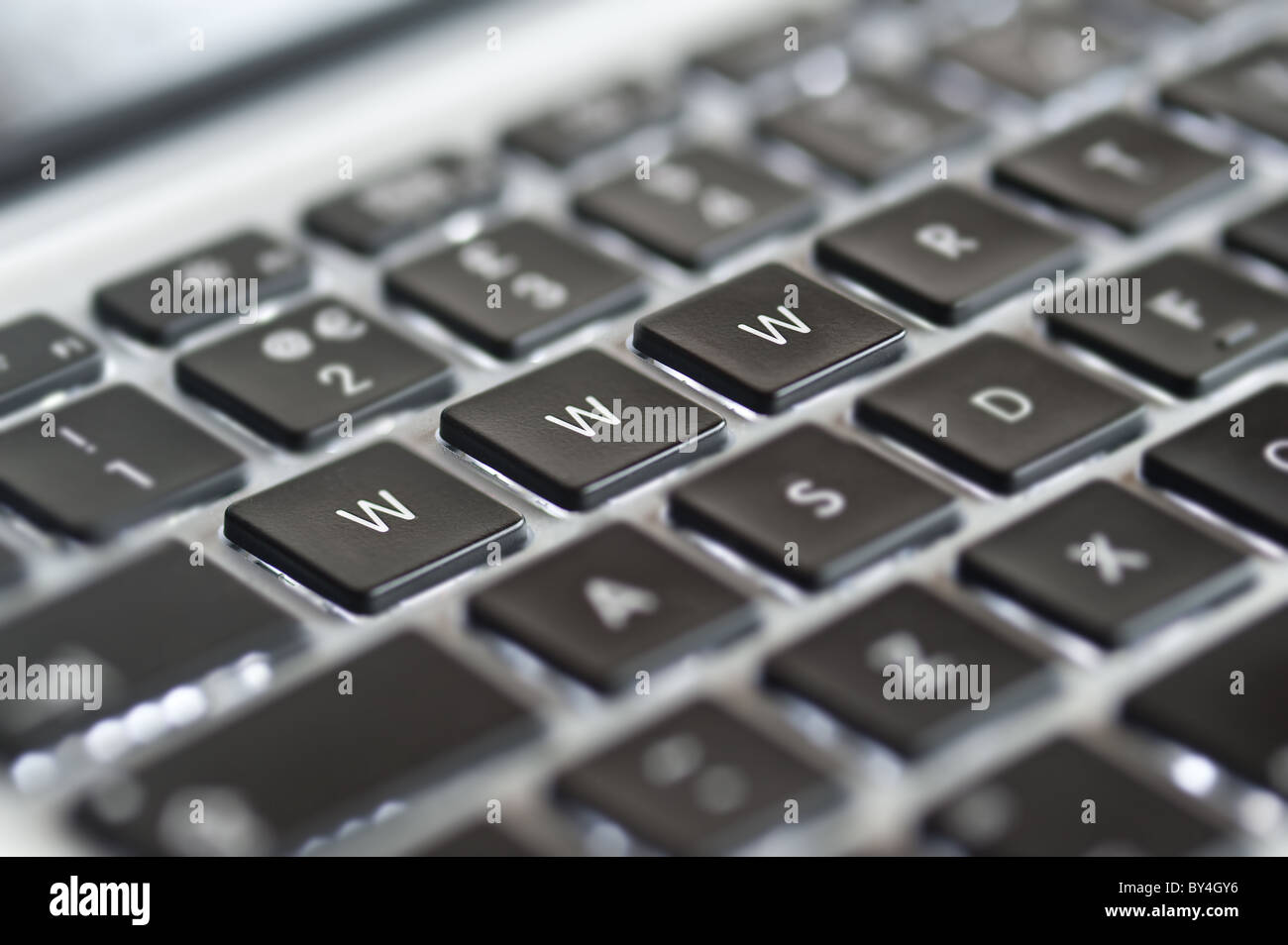 laptop keyboard spelling out www Stock Photo Alamy