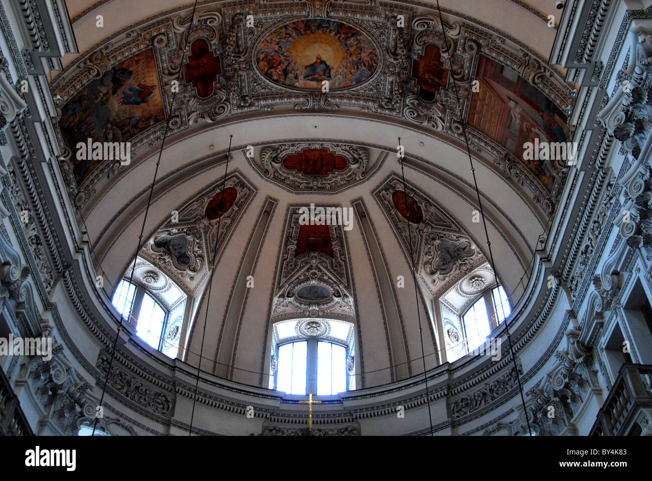 Interior ceiling of dome at Salzburg, Austria Stock Photo