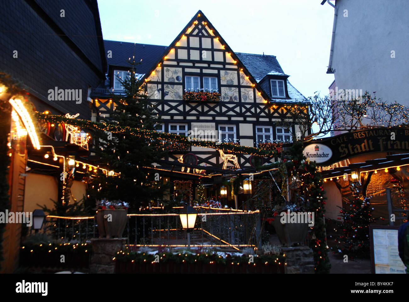 Rüdesheim at Christmas, Germany Stock Photo