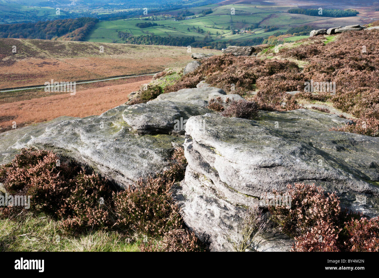 Stanage Edge in the English Peak District. Stock Photo