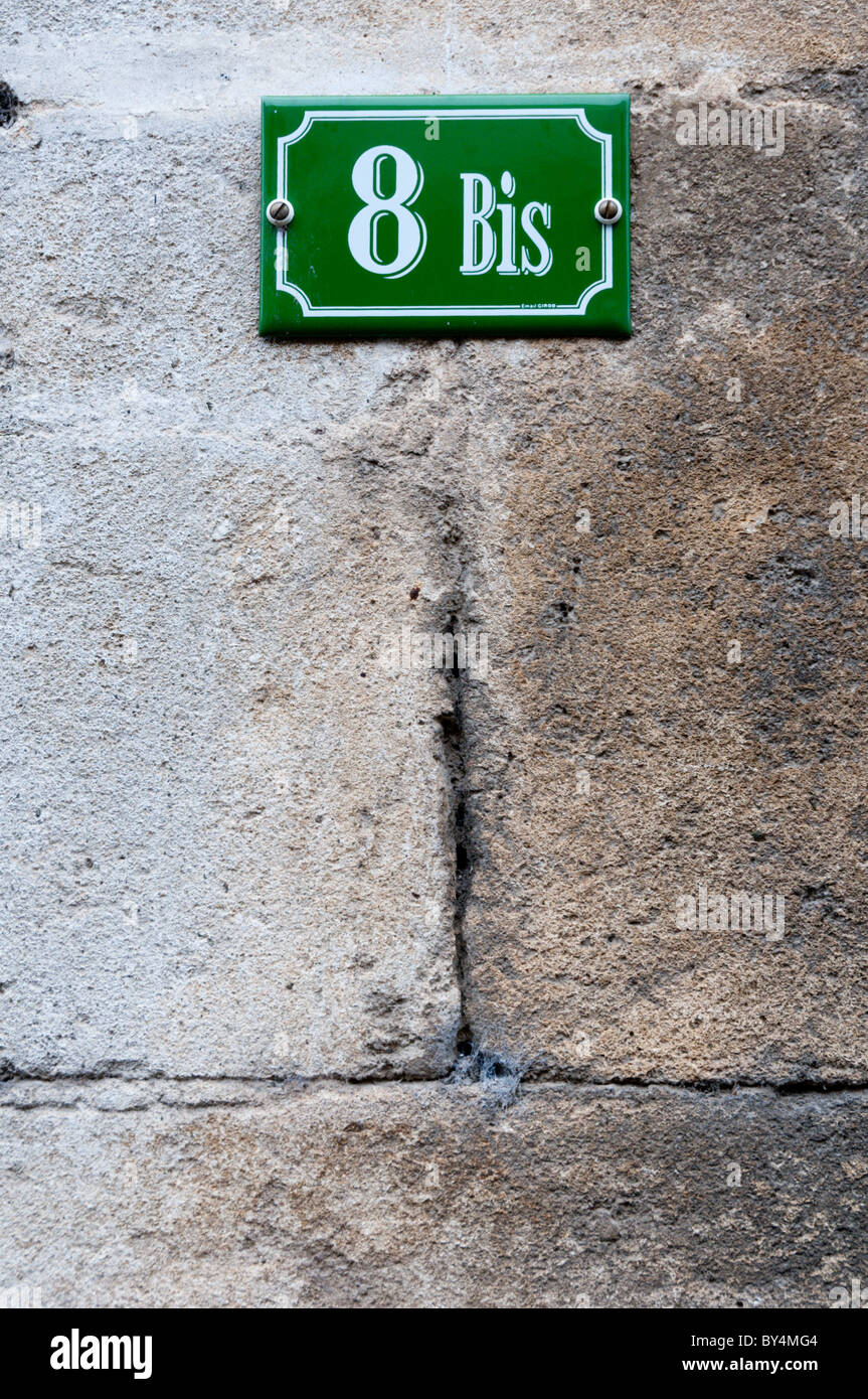 A typical enamelled metal French house number Stock Photo Alamy