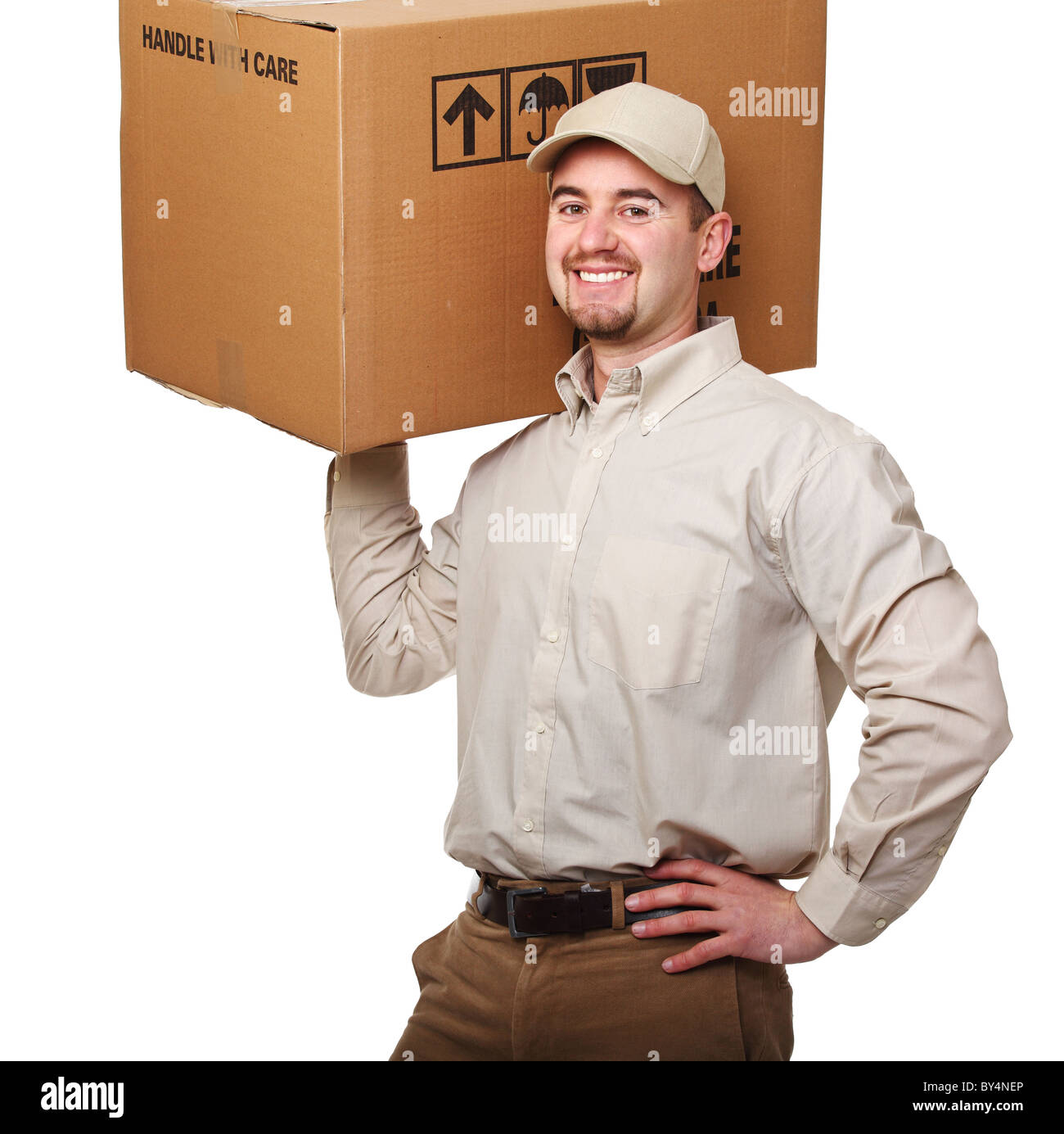 Handsome delivery man on hi-res stock photography and images - Alamy