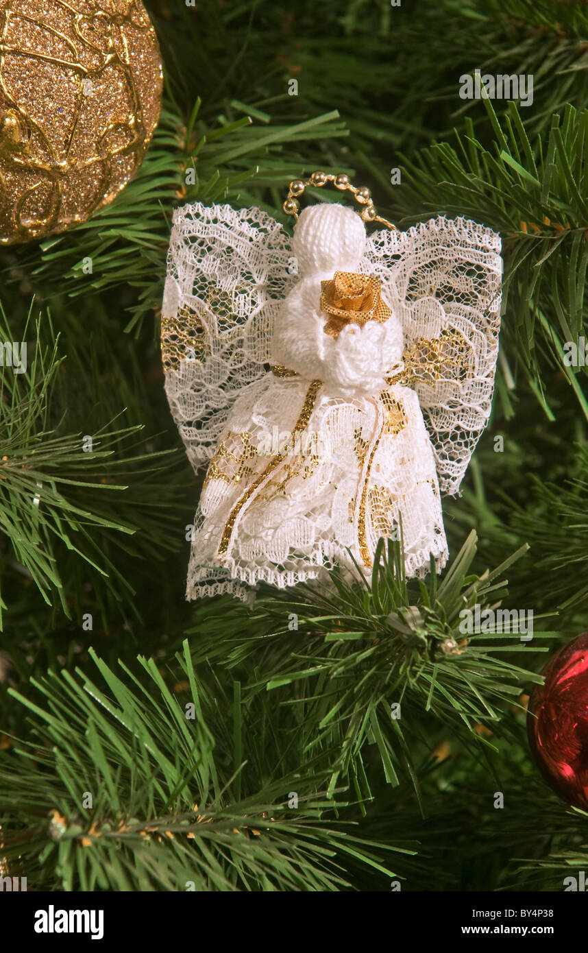 Angel on Christmas Tree Stock Photo