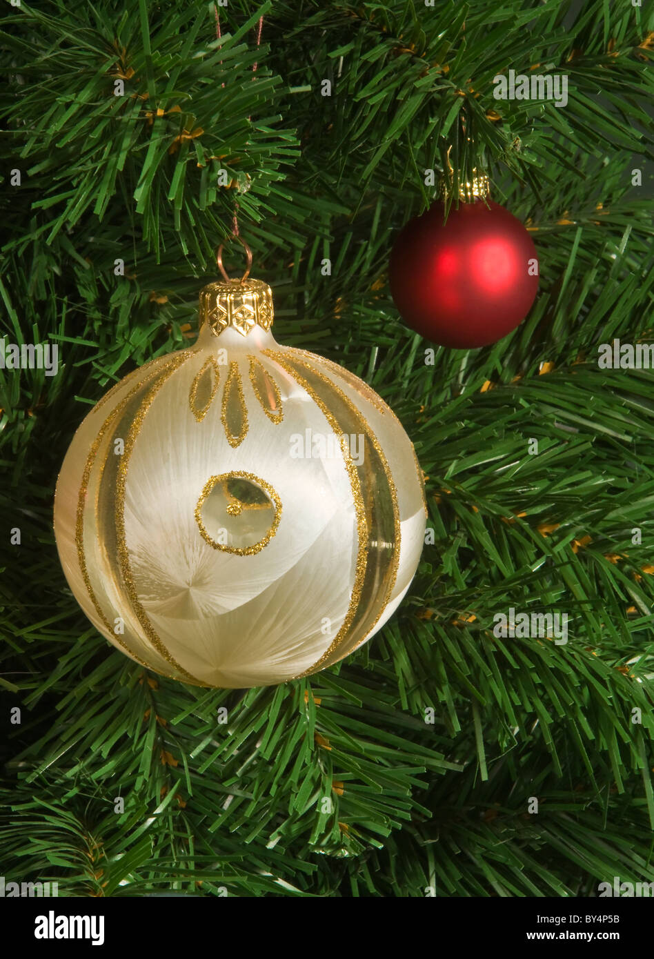 Christmas tree baubles. Stock Photo