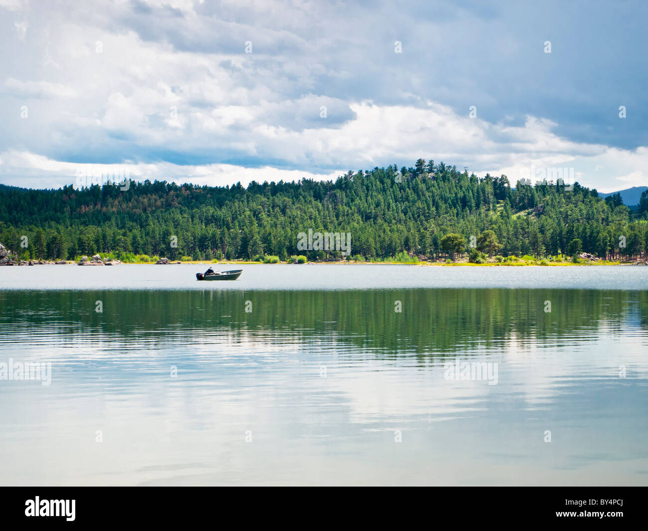 Red Feathers Lake Stock Photo Alamy