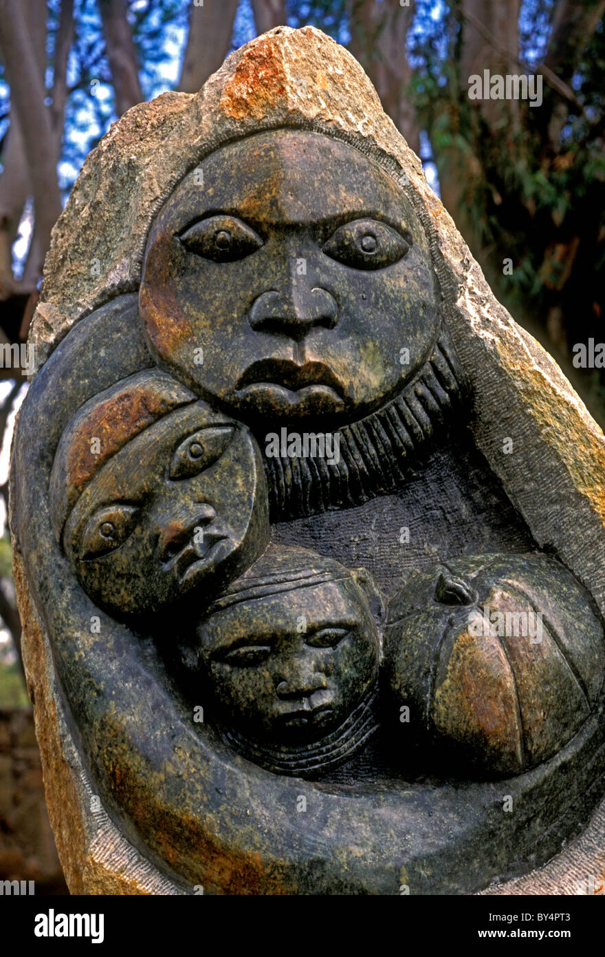 Shona sculpture, Shona statue, Chapungu Sculpture Park, city of, Harare, Harare Province, Zimbabwe, Africa Stock Photo