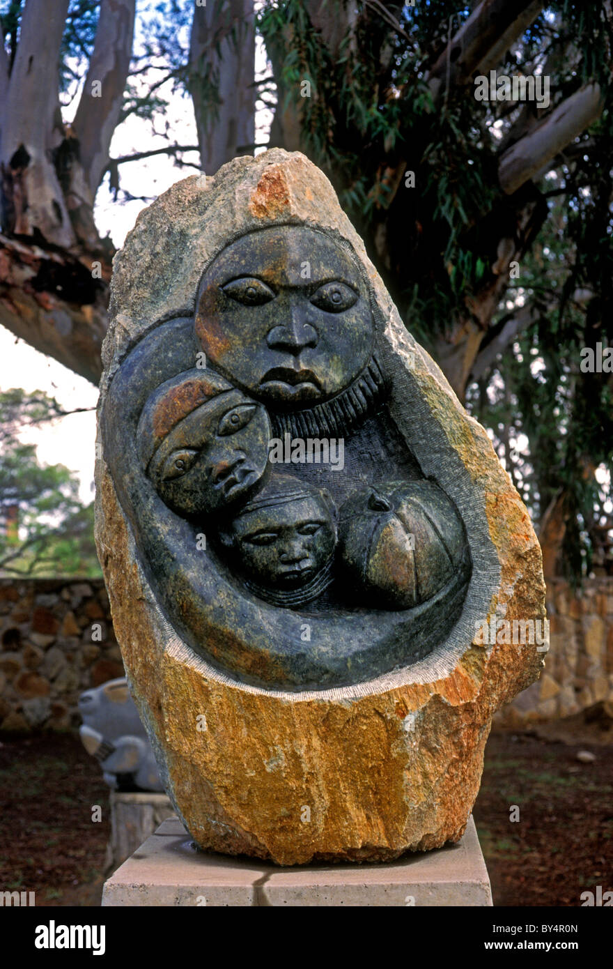 Shona sculpture, Shona statue, Chapungu Sculpture Park, city of Harare, Harare, Harare Province, Zimbabwe, Africa Stock Photo