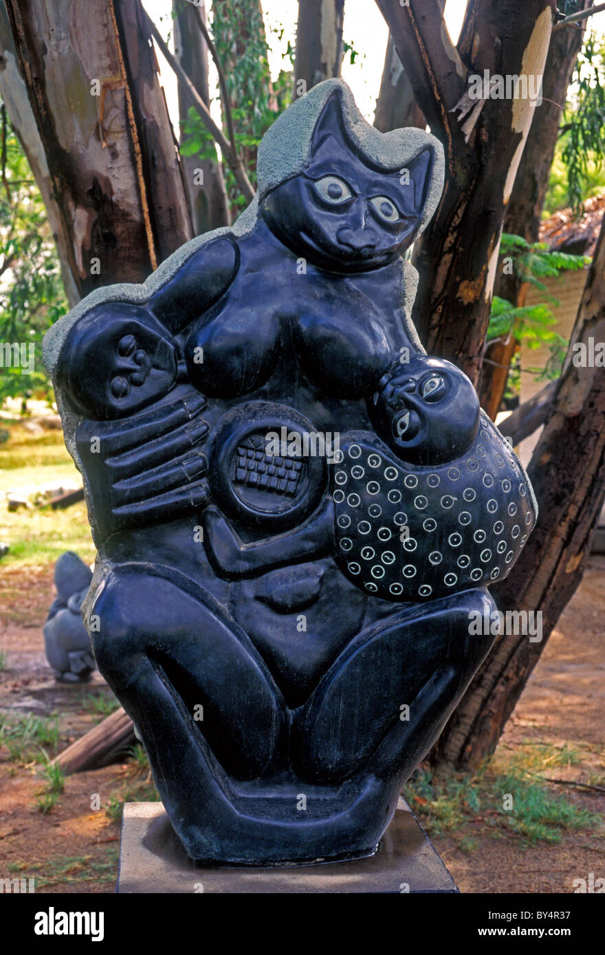Shona sculpture, Shona statue, Chapungu Sculpture Park, city of Harare, Harare, Harare Province, Zimbabwe, Africa Stock Photo