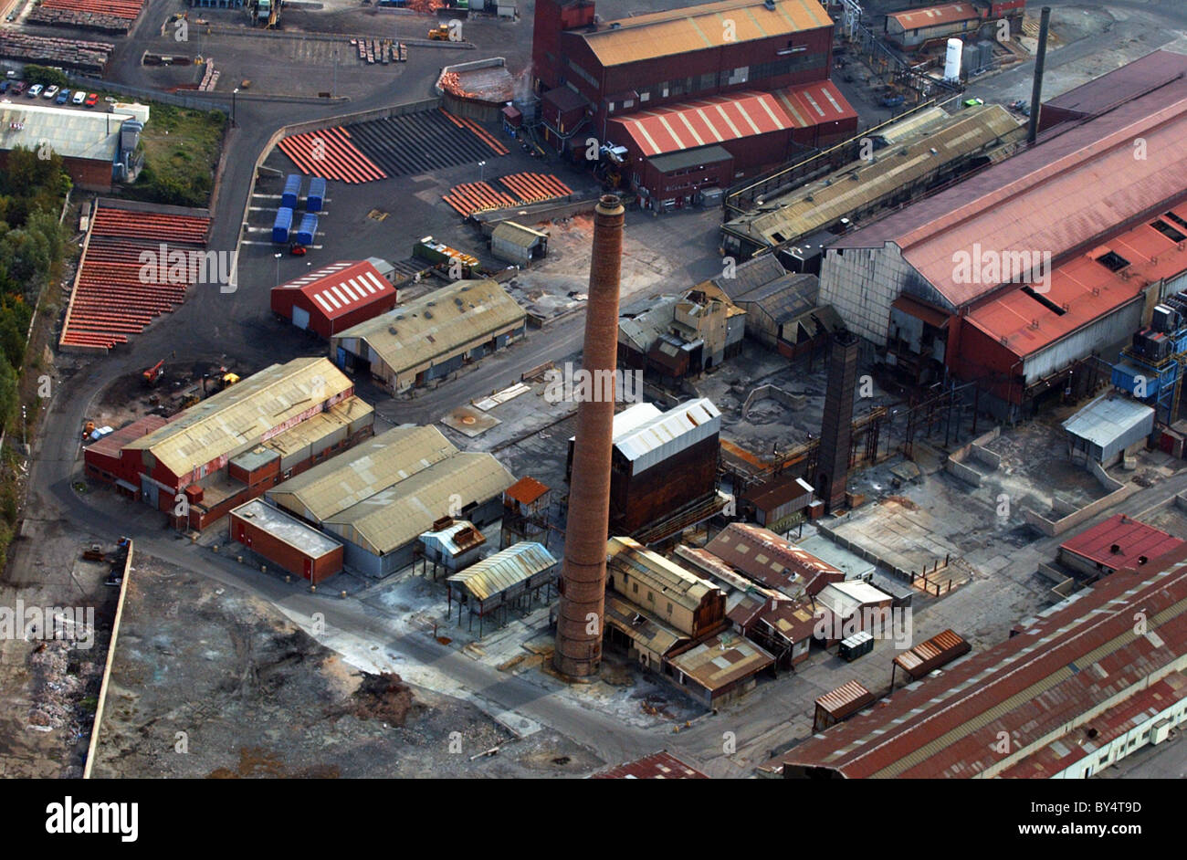 Aerial view of IMI James Bridge copper works in Darlaston Road Walsall 2003 Stock Photo