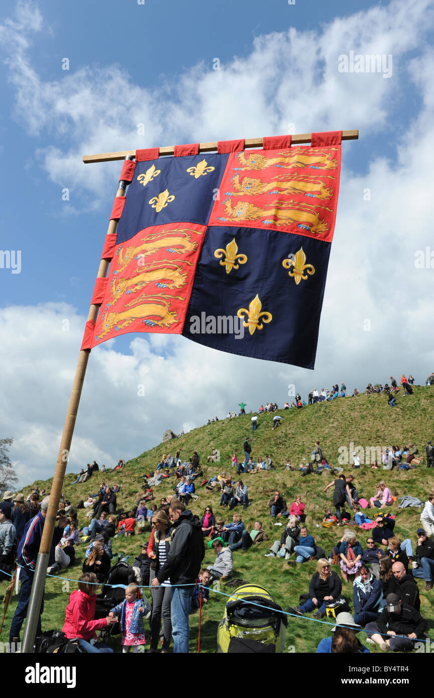 The coat of arms flag of England with the modern French quarterings