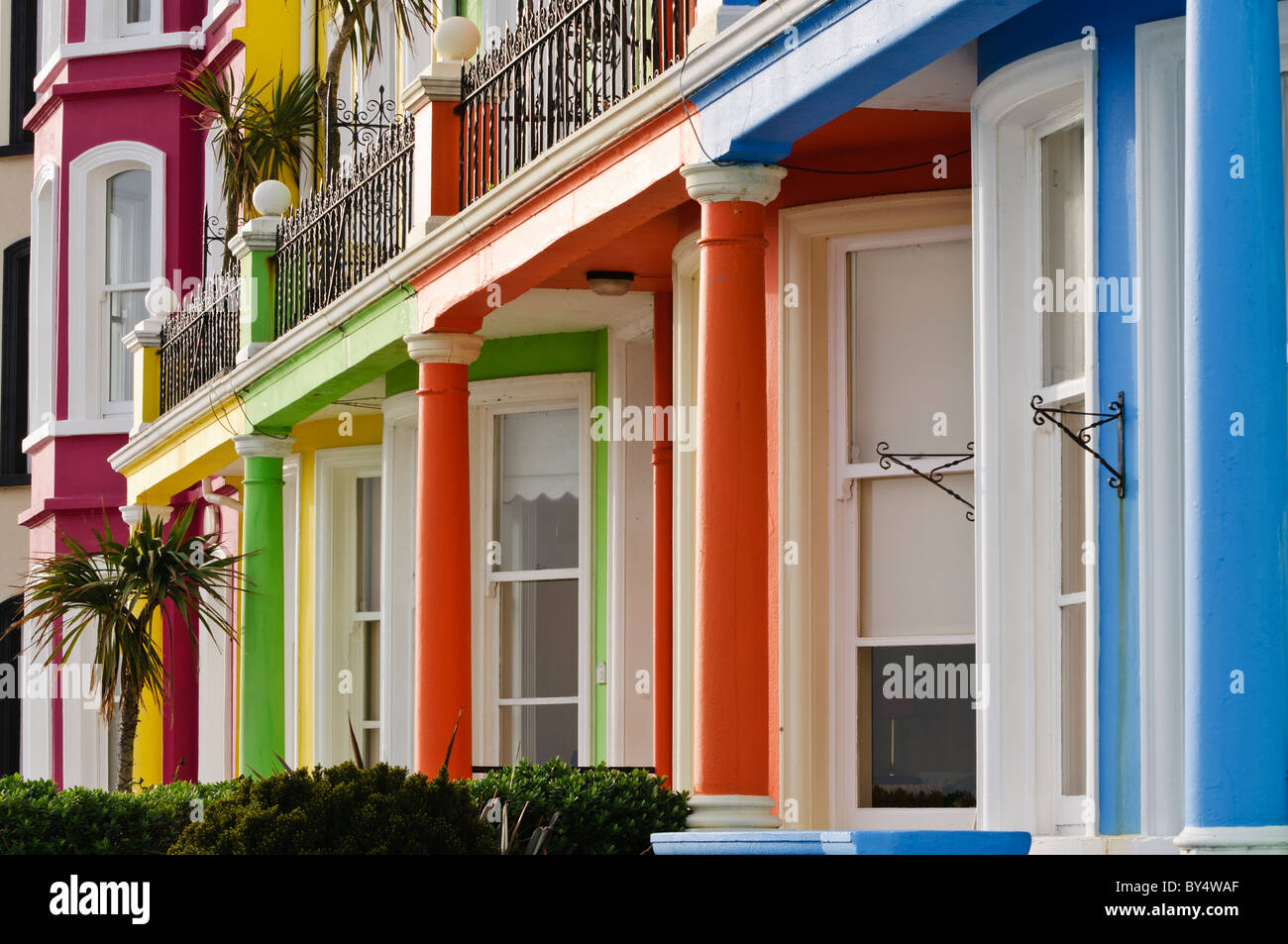 Row of colourful painted houses hires stock photography and images Alamy