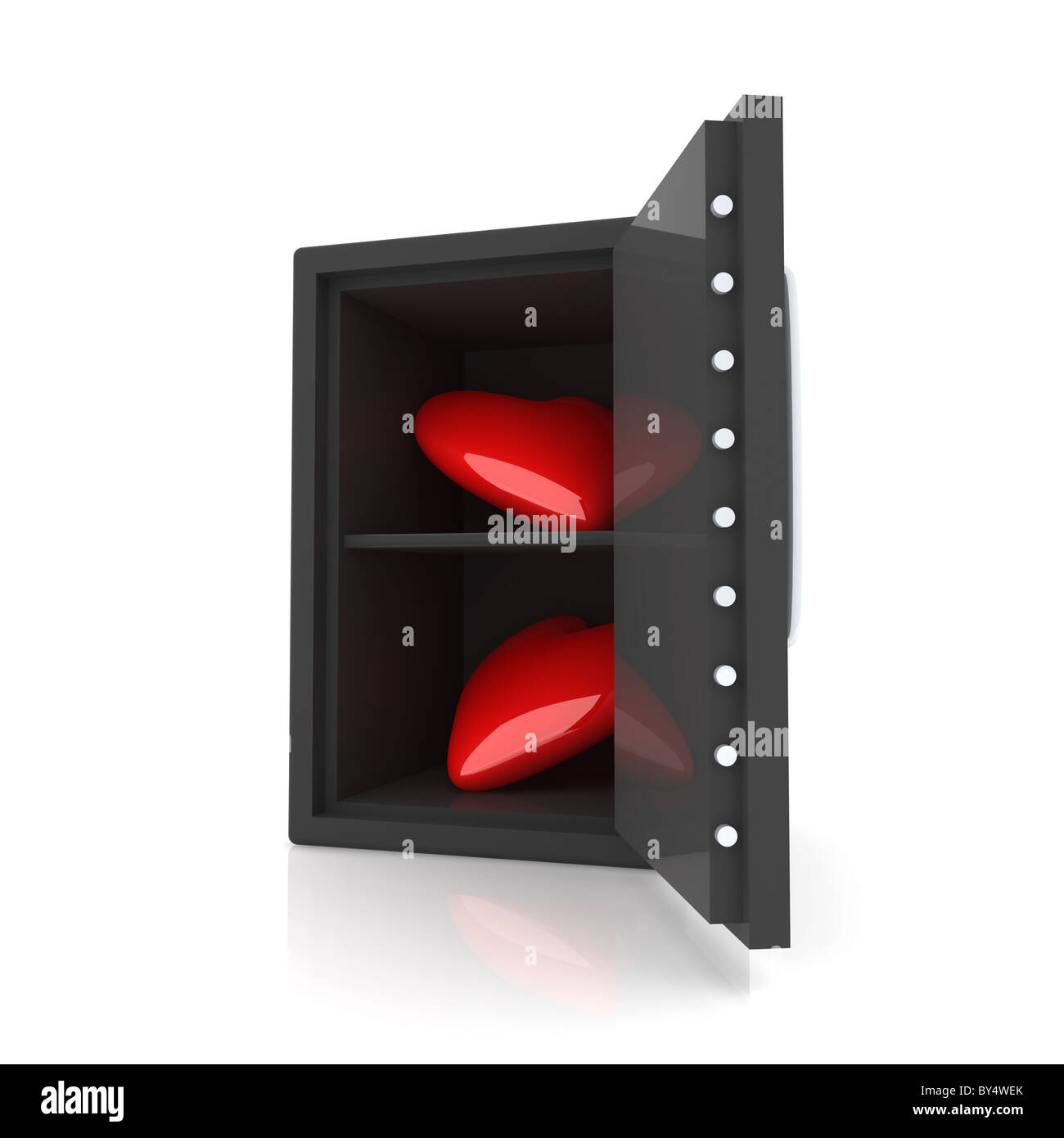 Hearts in a safe Stock Photo - Alamy