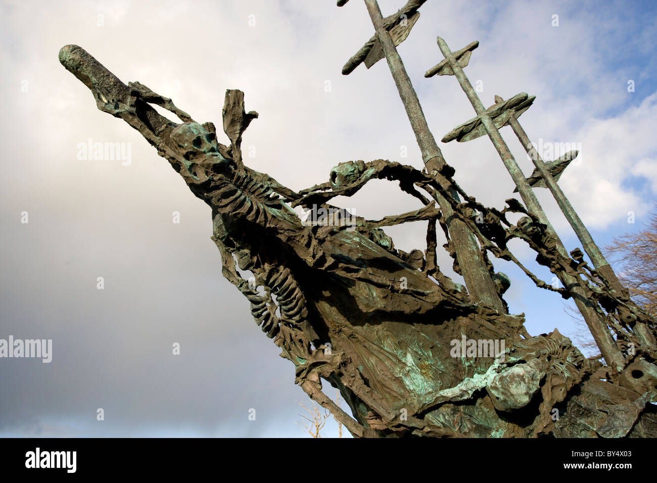 Detail from the National Famine Monument, County Mayo, Ireland Stock