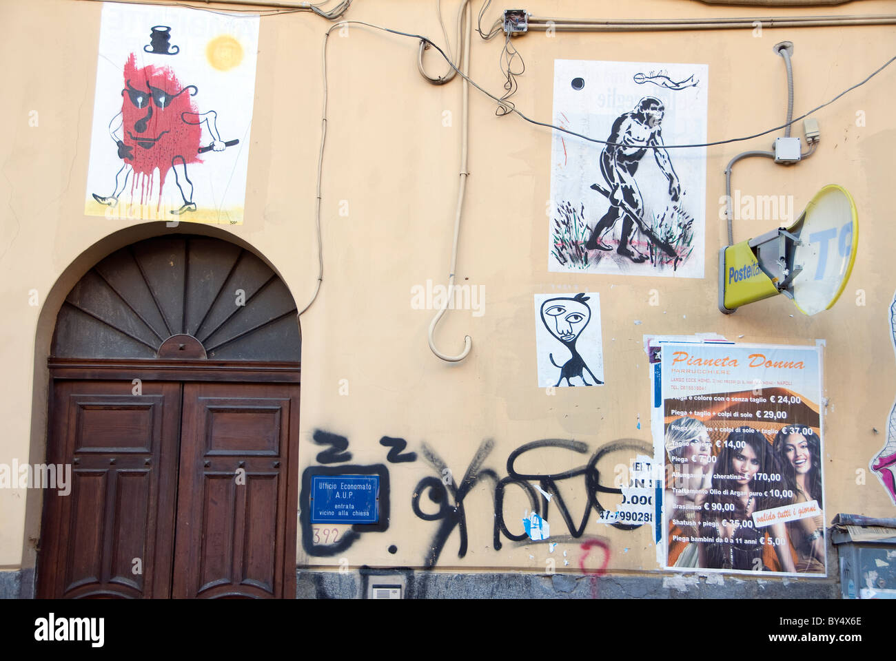 Street art and Graffiti in Naples, Italy Stock Photo