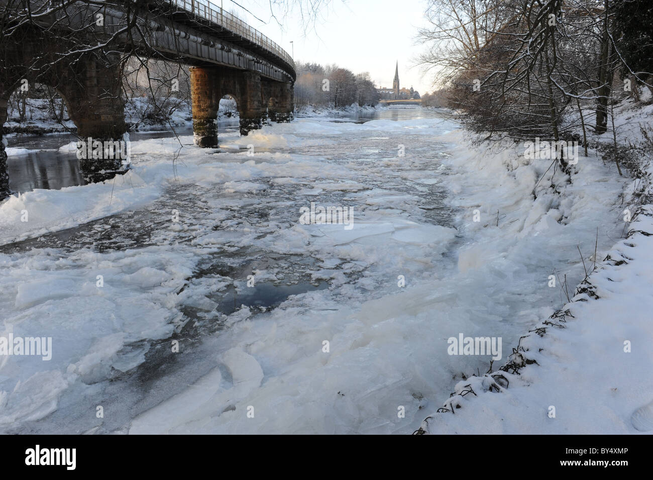 A frozen River Tay Stock Photo