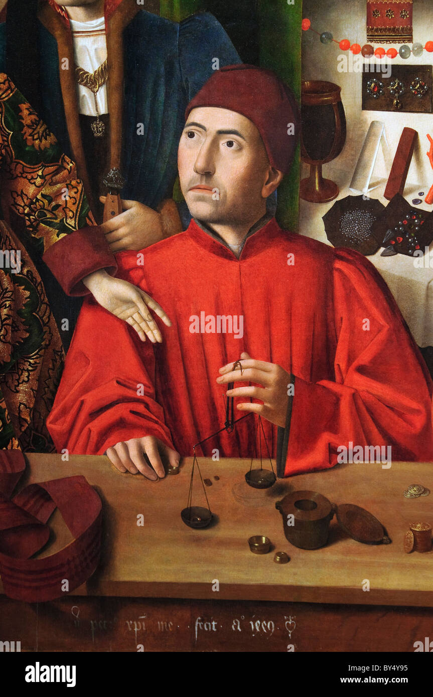 Detail A Goldsmith in His Shop, Possibly Saint Eligius, 1449, by