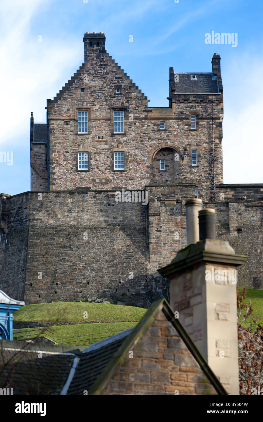 Edinburgh Castle, seen from the western side Stock Photo