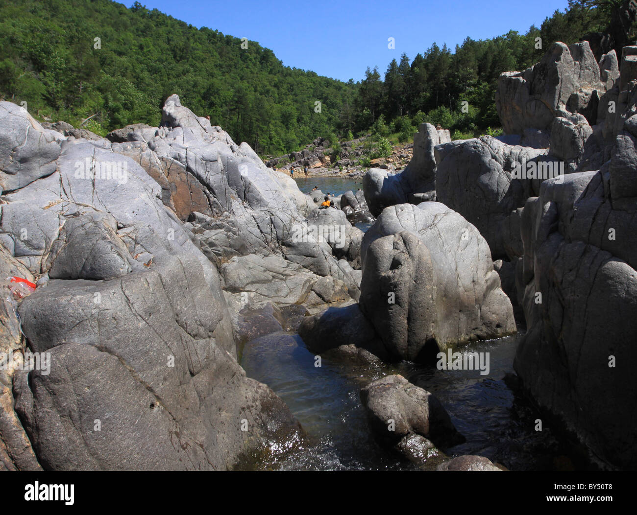 Kids swimming Johnson's Shut Ins State Park East Fork Black River