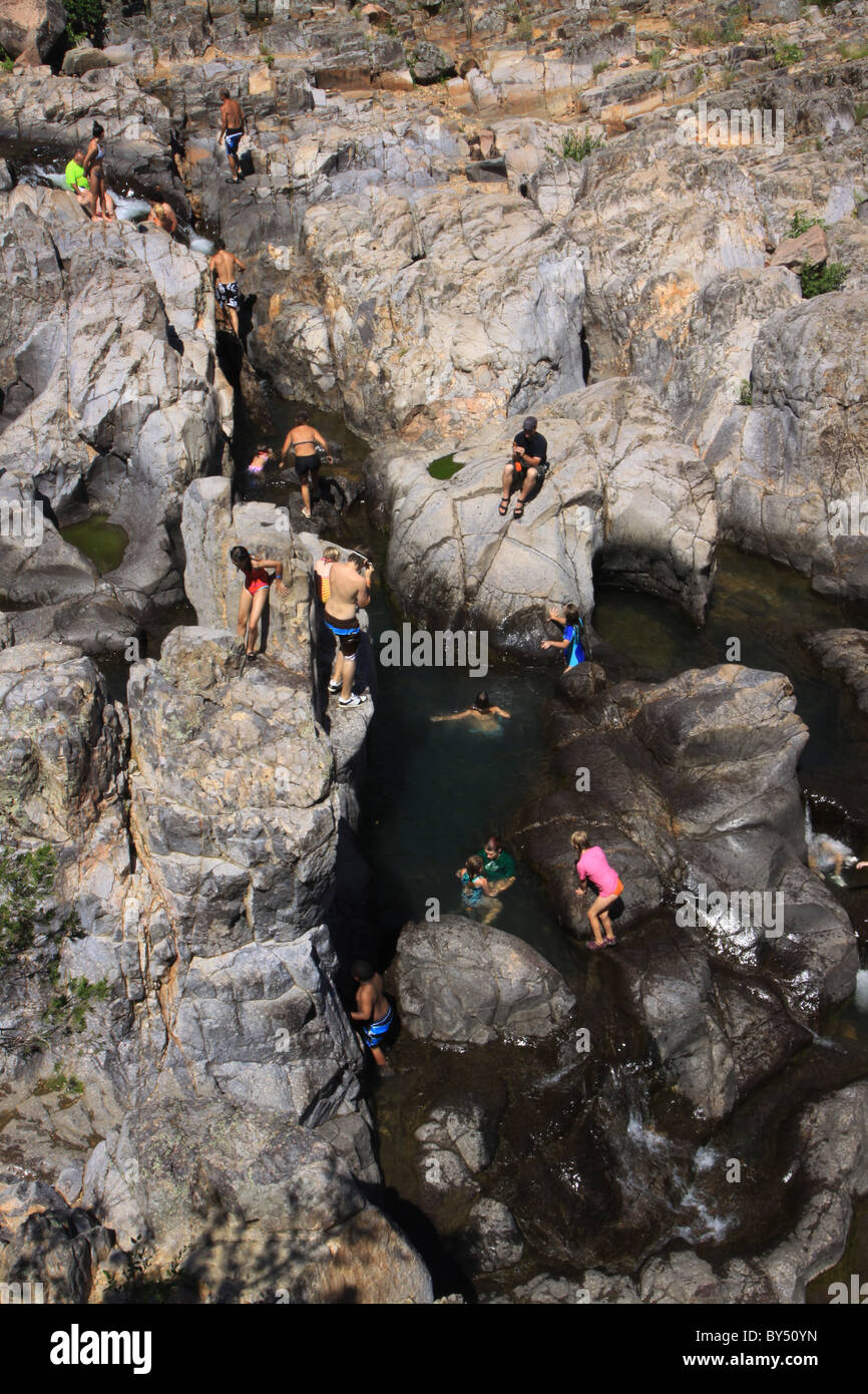 Kids swimming Johnson's Shut Ins State Park East Fork Black River