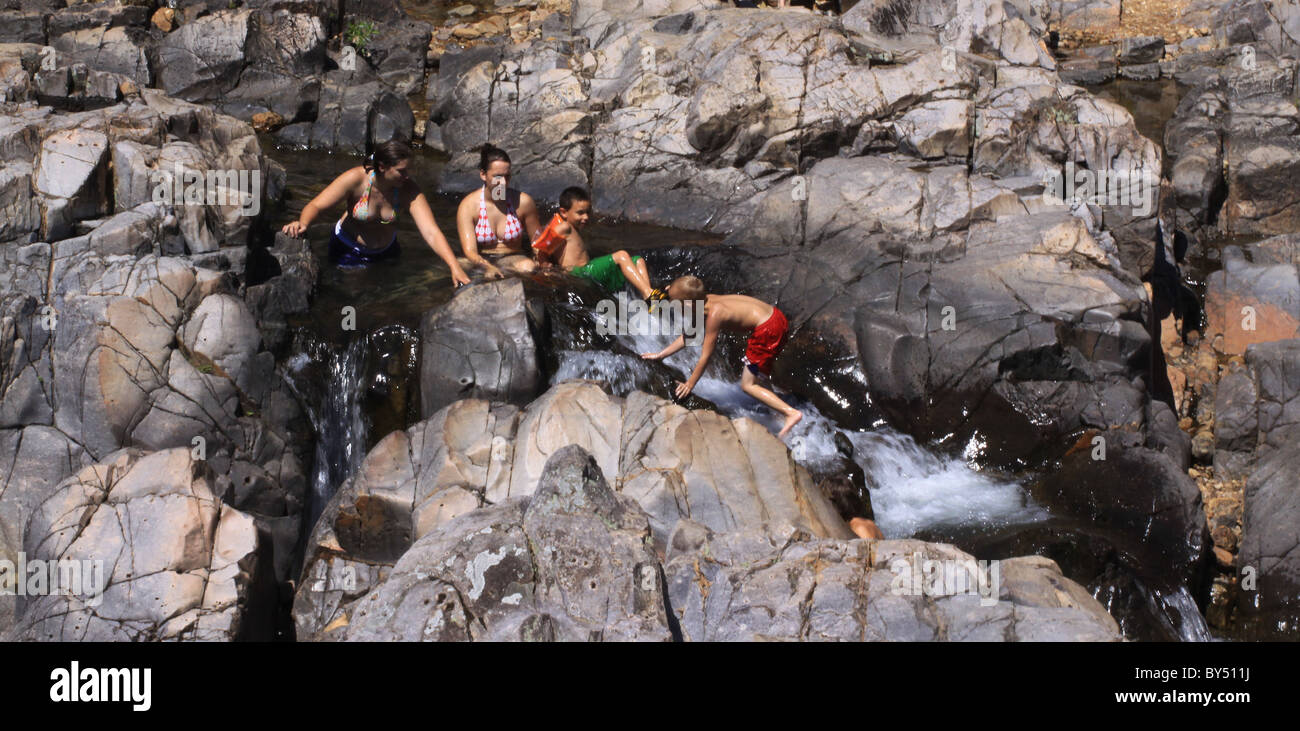 Kids swimming Johnson's Shut Ins State Park East Fork Black River