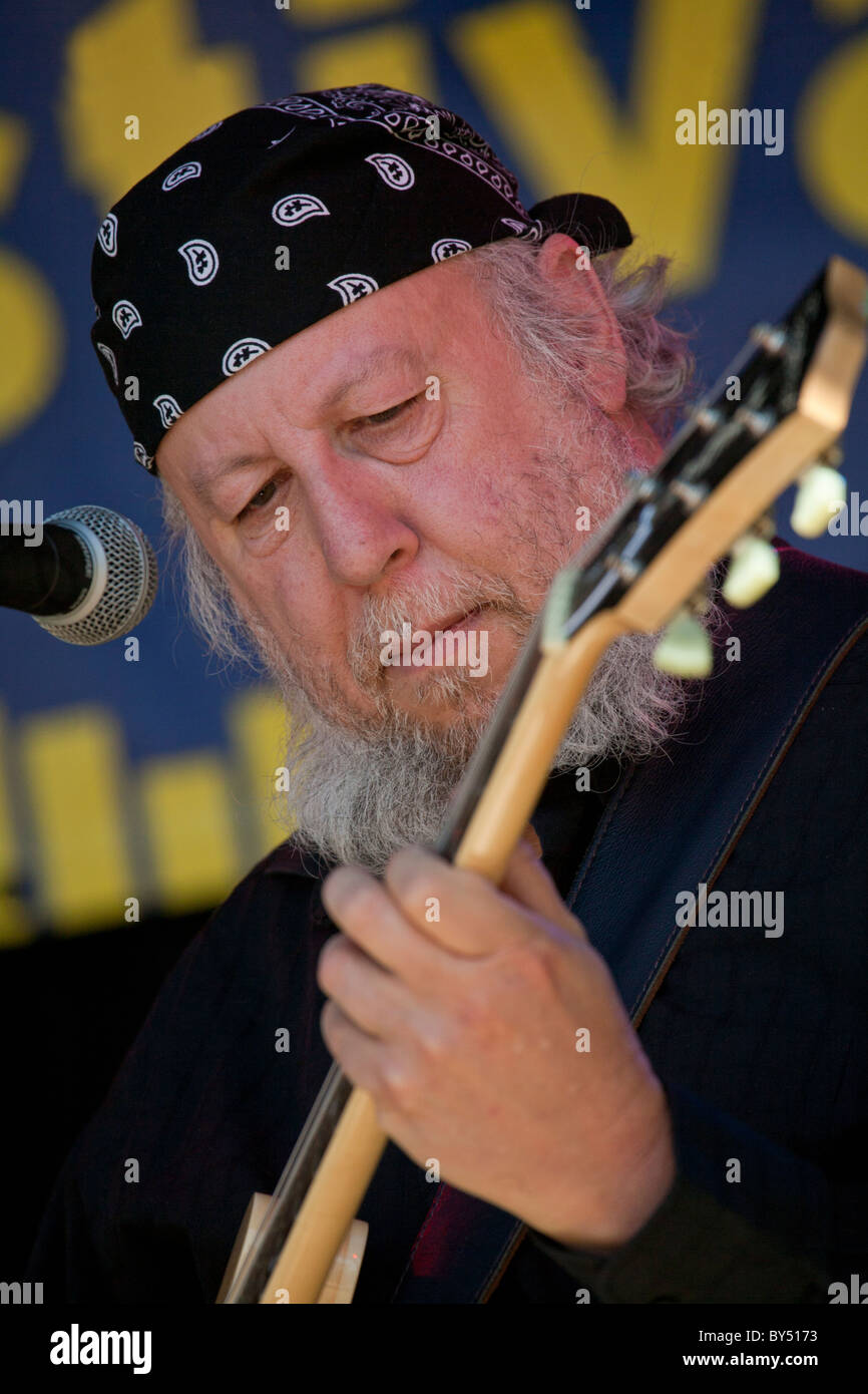 Legendary British blues guitarist Peter Green performing at the 2010 Linton Music Festival, Herefordshire, England, UK Stock Photo