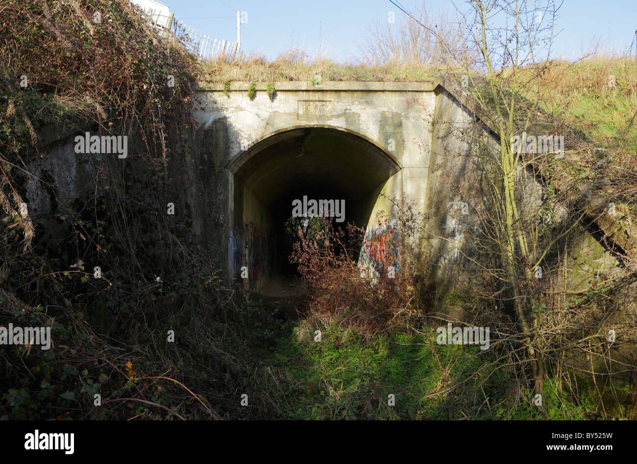 The railway tunnel for the Davington light railway in Kent Stock Photo