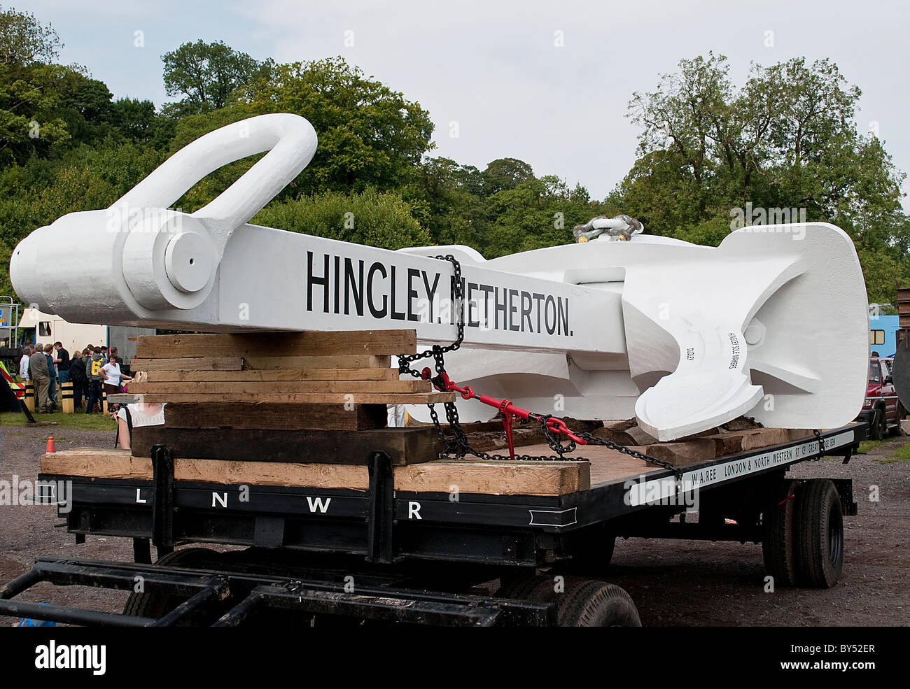 Replica Titanic Anchor being prepared to leave Dudley Zoo car park to