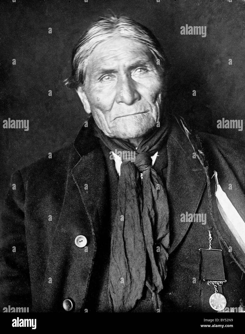 Geronimo, Native American leader of the Chiricahua Apache. Stock Photo
