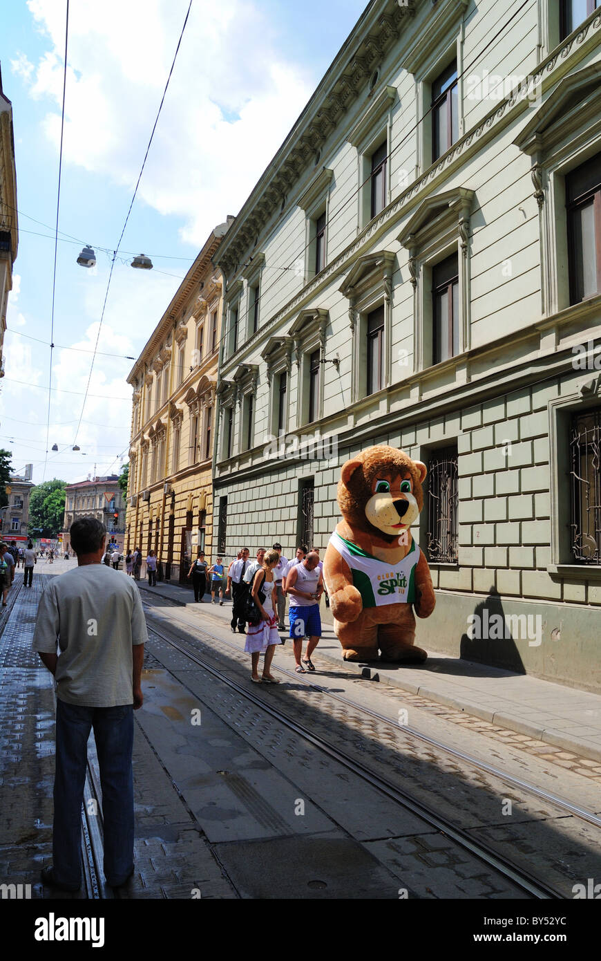 street scene Lviv Ukraine Stock Photo