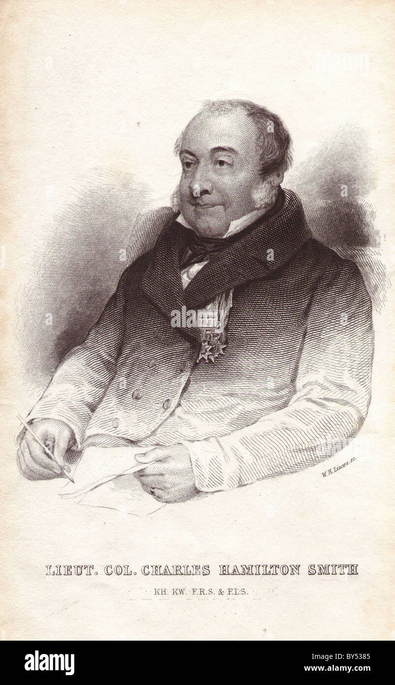 Lieutenant-Colonel Charles Hamilton Smith (17761859), English artist, naturalist, antiquary, illustrator and soldier. Stock Photo