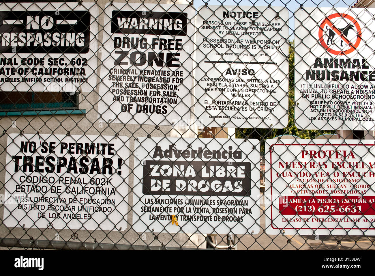 Numerous No Signs posted at elementary school Stock Photo - Alamy