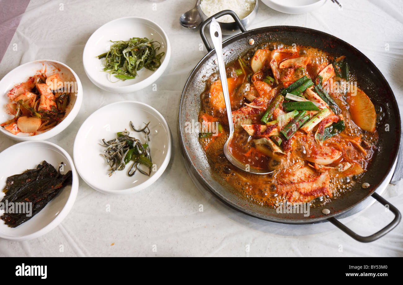 MyungTae Jorim (Korean fish casserole) and Banchan (side dishes Stock