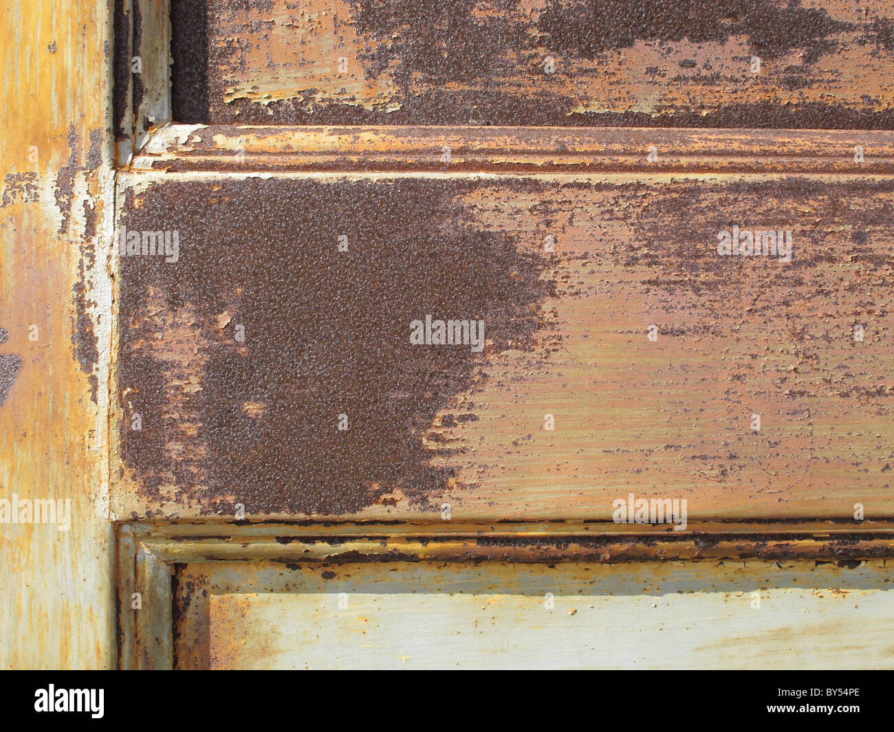 Rusty metal door - background Stock Photo