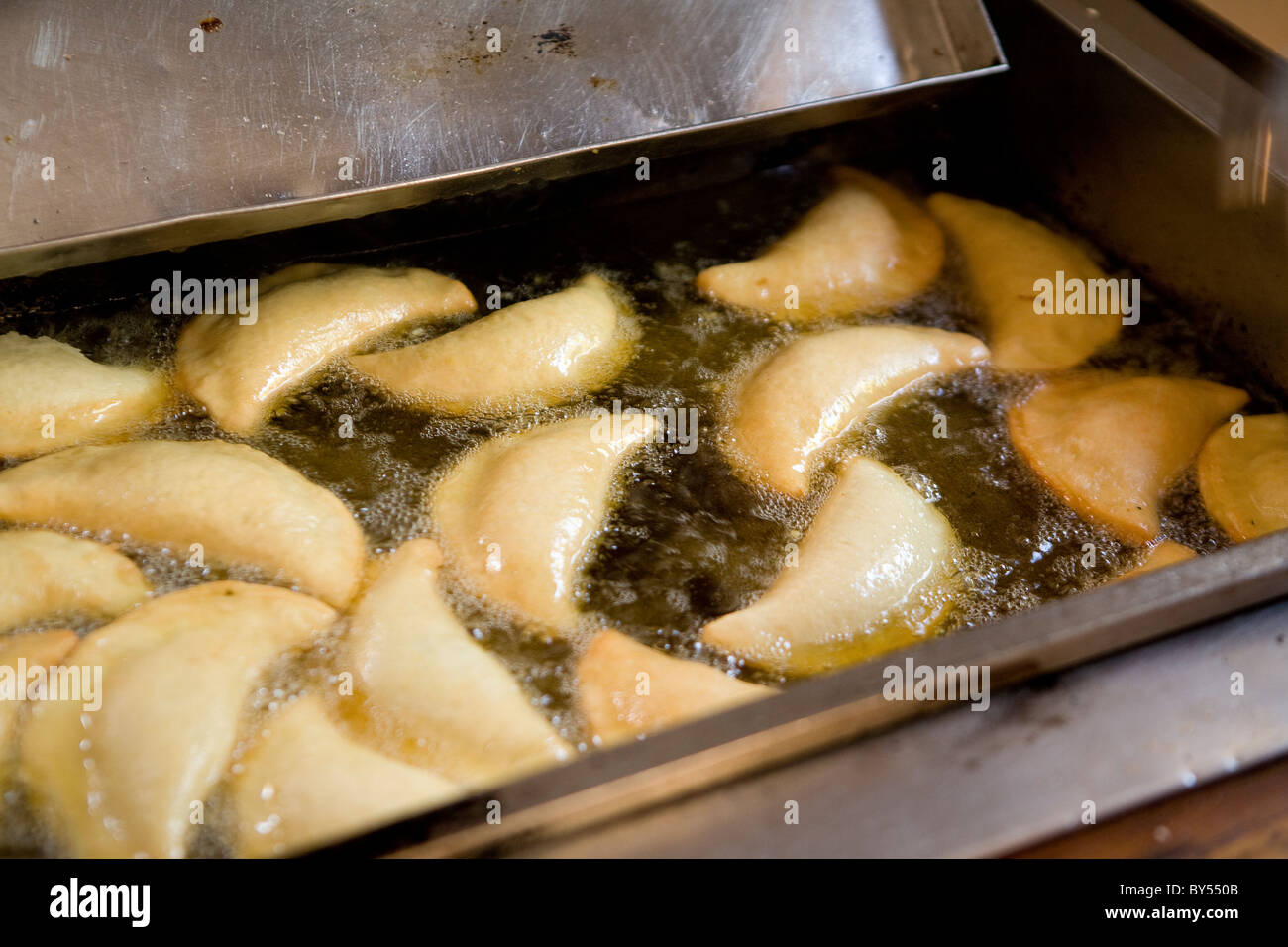 Empanadas frying in hot oil, Cartagena, Colombia Stock Photo Alamy