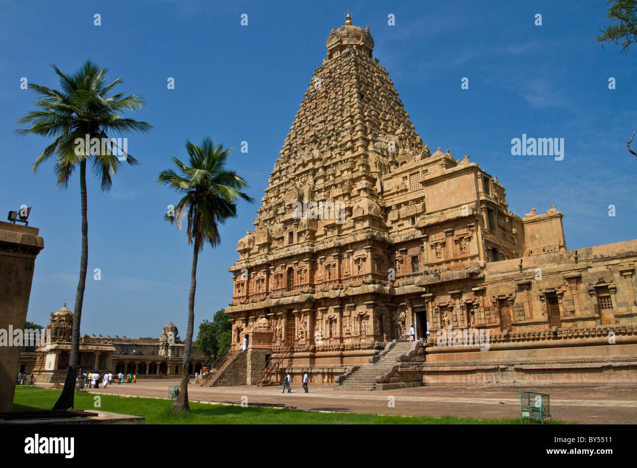 BrihadeeswararTemple in Thanjavur was Built in the year 1010 AD by Raja Raja Chola ,also popularly known as the ‘Big Temple’has Stock Photo