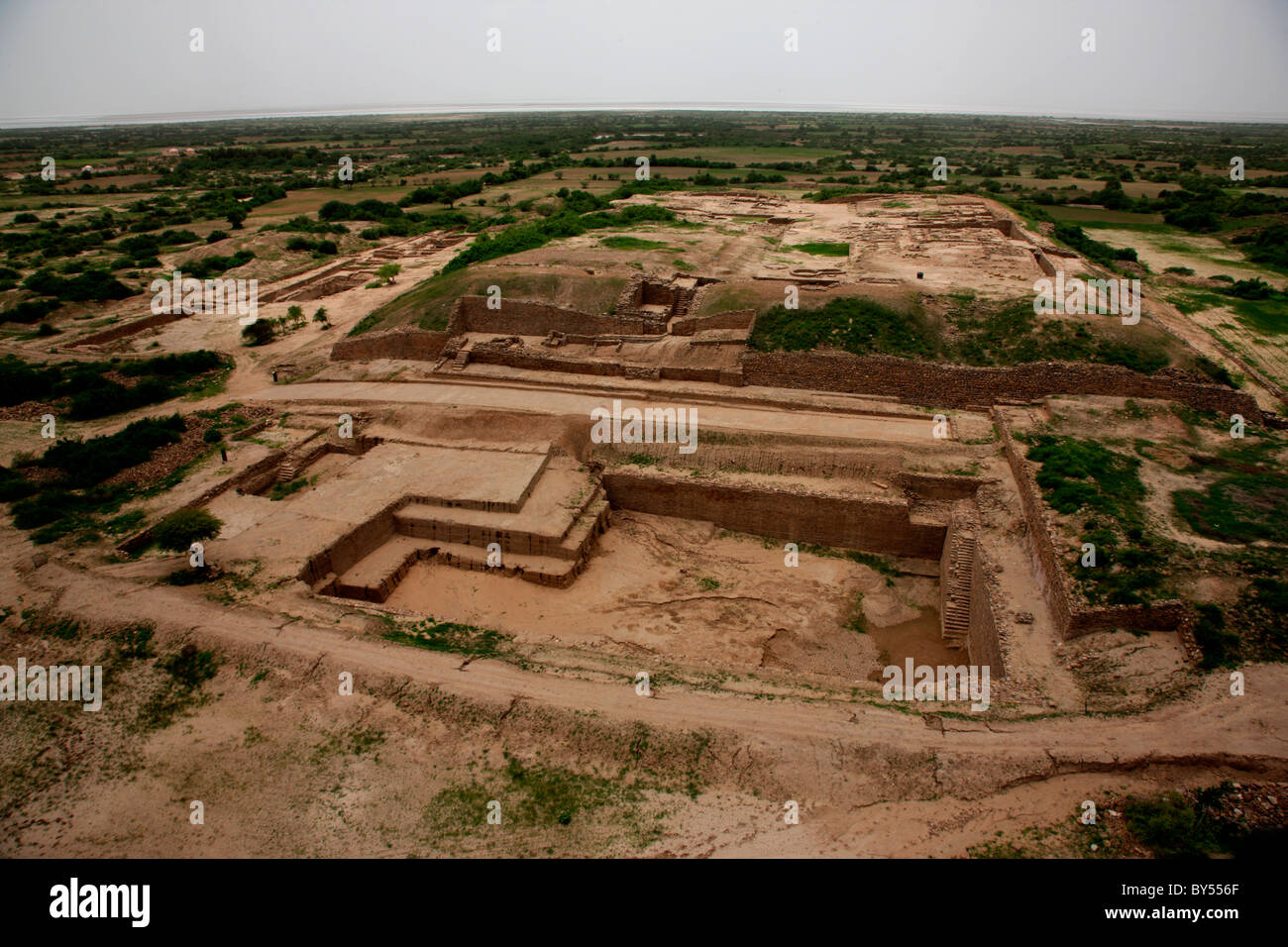 Aerial picture of ruins of Harappan civilization city in Dholavira, Gujarat, India Stock Photo