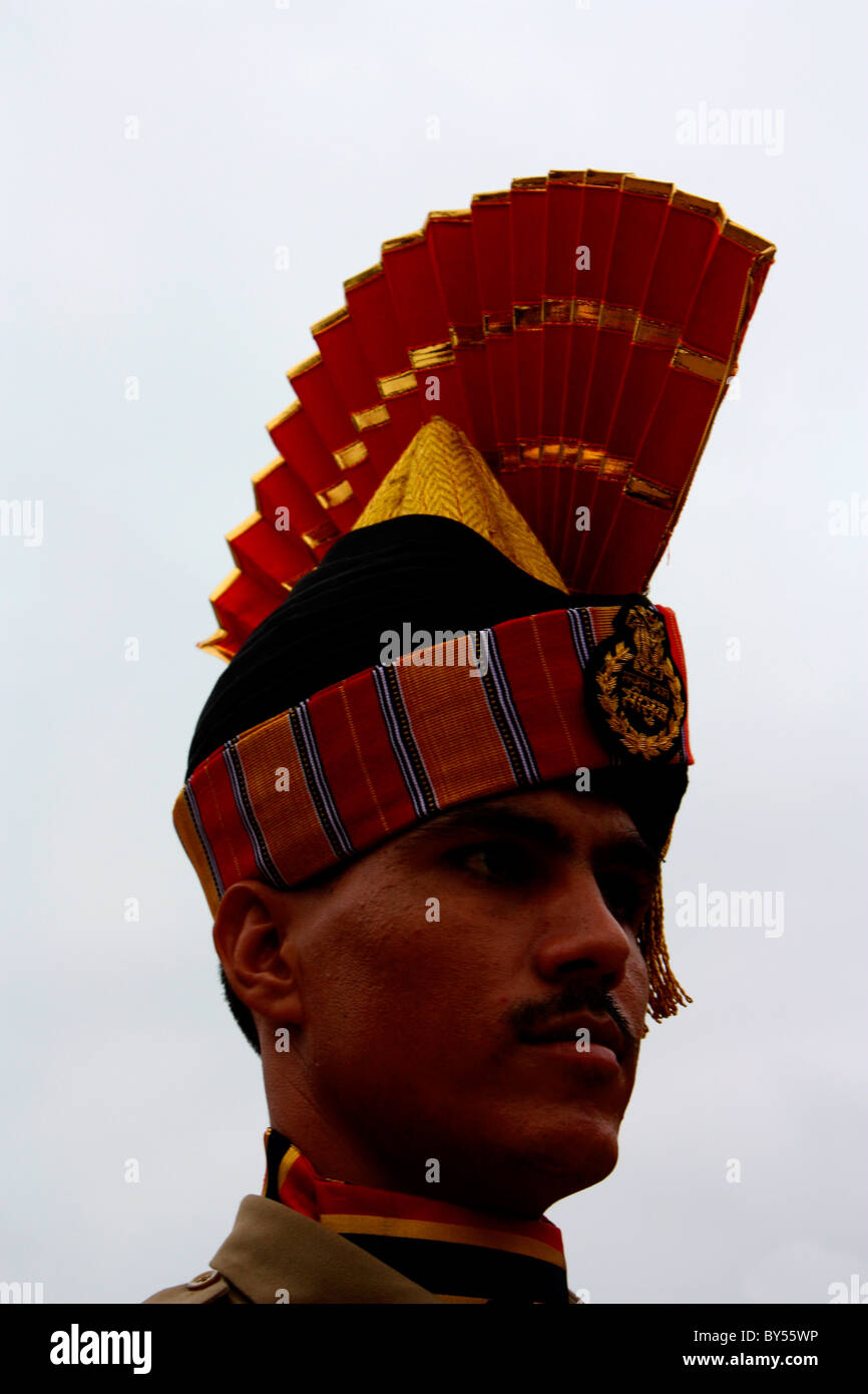 A portrait of Border Security force constable, india Stock Photo