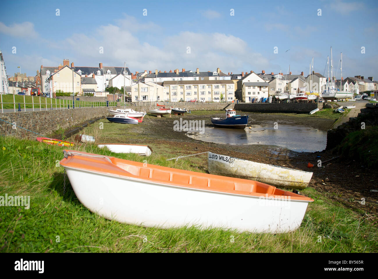 Aberystwyth Ceredigion Wales UK Harbor Harbour Dingies Stock Photo