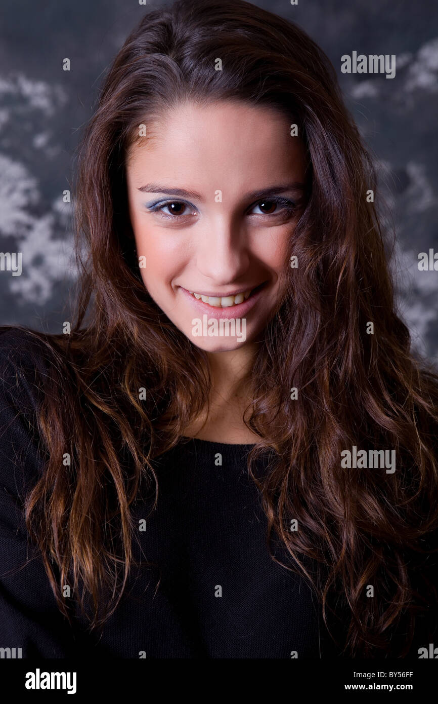 an young beautiful woman close up portrait Stock Photo - Alamy