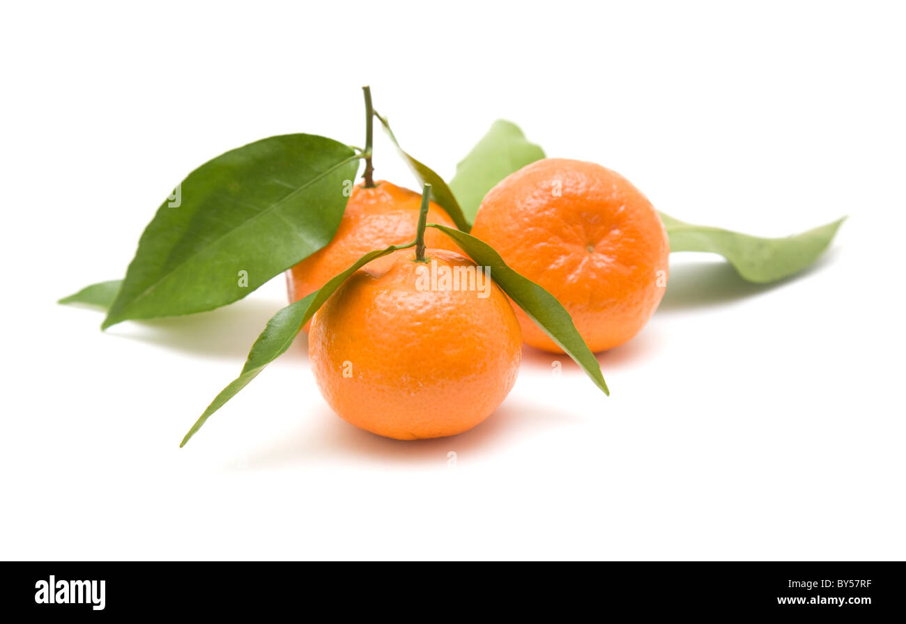 clementines with leaves, isolated on white background Stock Photo Alamy