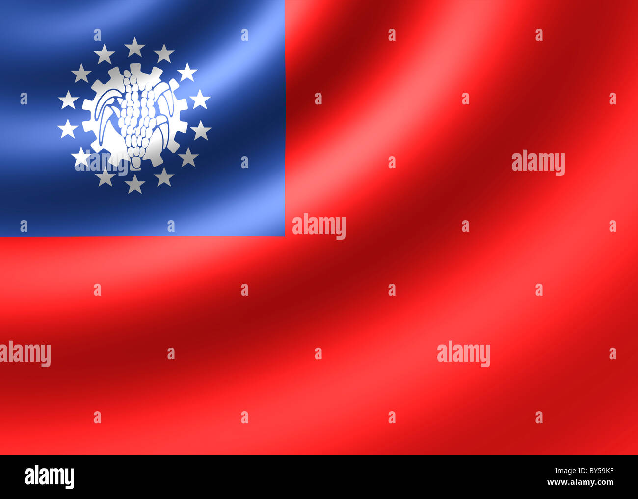 Burma ( Myanmar ) flag Stock Photo - Alamy