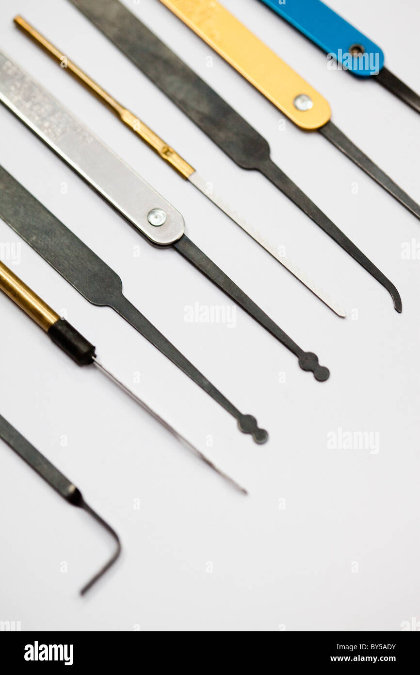 Lock picking tools Stock Photo Alamy